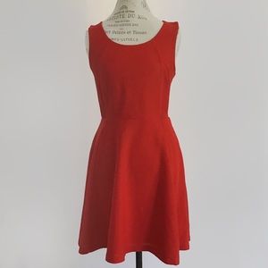 Express Fit and Flare Dress Red